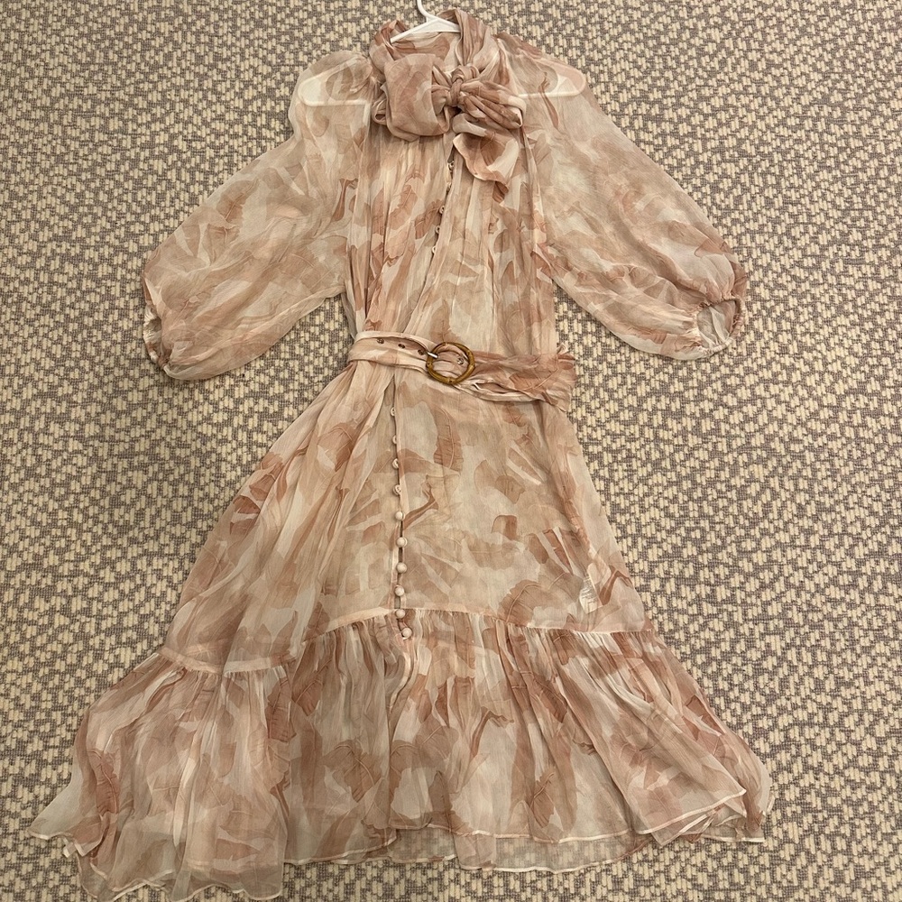 Zimmerman palm print tie midi dress!